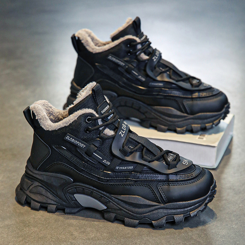 老爹鞋男ins潮鞋 2025年冬季加厚保暖棉鞋增高韩版学生加绒运动鞋