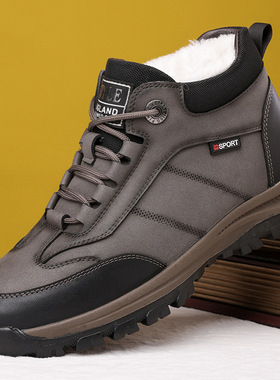 2025秋冬新款男士高帮棉鞋加绒保暖户外工装鞋东北雪地靴棉靴9985