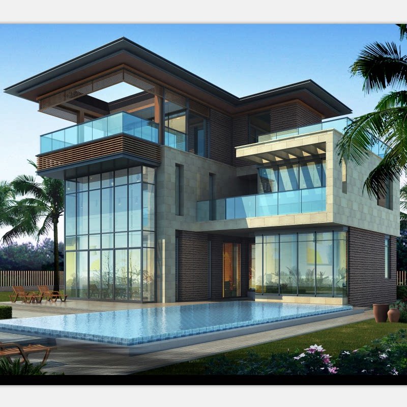 7进深16米142平方三层现代风格别墅设计图纸农村自建房屋