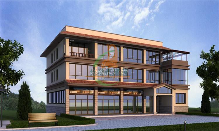 开间18米城镇临街门面三层商住楼房别墅设计效果图纸自建商铺民宿