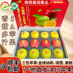 多彩苹果顺丰包邮三色苹果秦脆苹果维纳斯黄金瑞雪苹果高端礼盒
