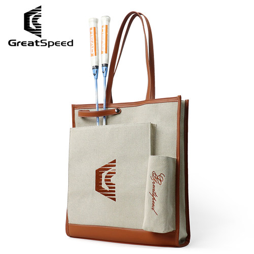 GREATSPEED网球包复古风手提单肩包托特包羽毛球包时尚简约2支装