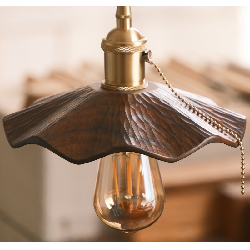 日式黑胡桃艺术木制雕刻床头玄关餐厅过道异形高级复古简约创意灯,家装灯饰光源,床头/玄关/吧台/过道吊灯,淘宝优惠券,粉丝福利购,淘宝优惠卷