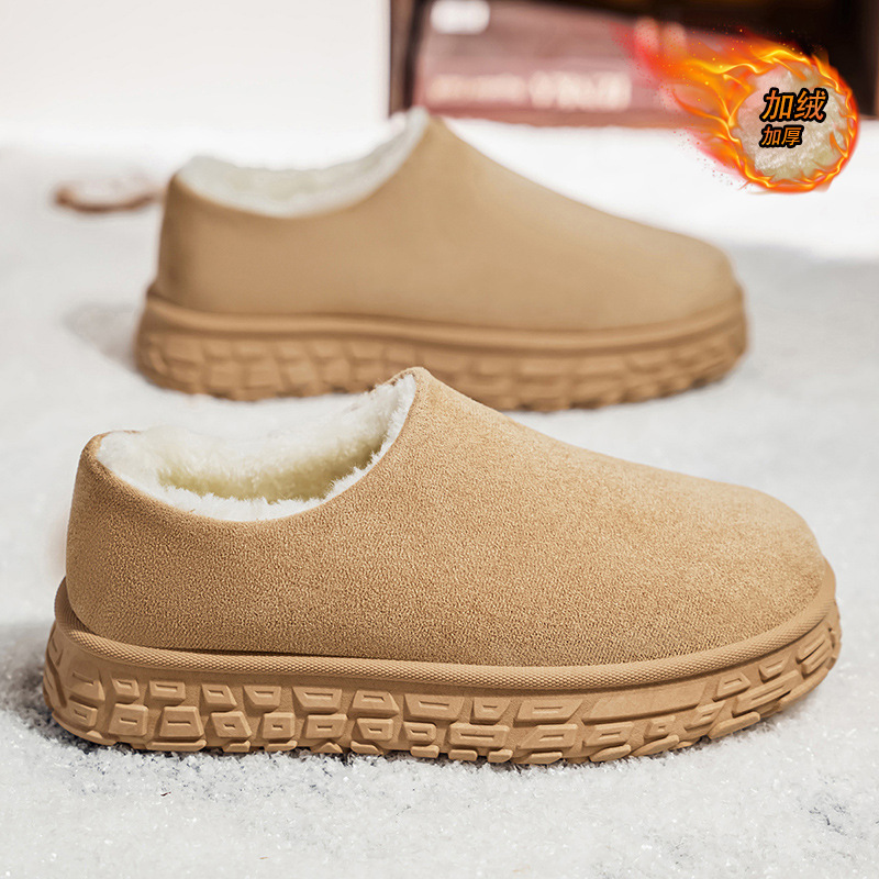 雪地靴男冬季加绒加厚东北时尚保暖棉鞋户外大码一脚蹬防寒休闲鞋