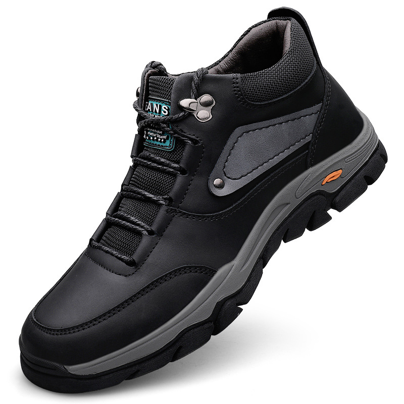 男鞋秋季加绒工装靴保暖中筒青年运动男士冬季户外雪地中帮马丁靴