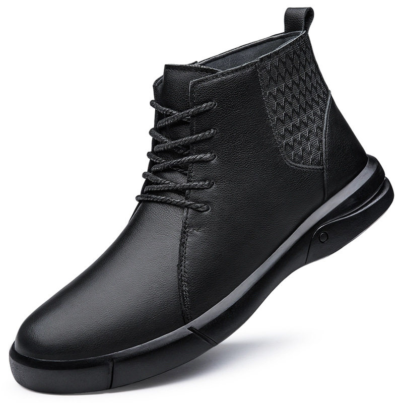 男棉鞋秋冬季加绒皮靴时尚雪地靴潮时尚马丁靴大码男鞋跨境亚马逊