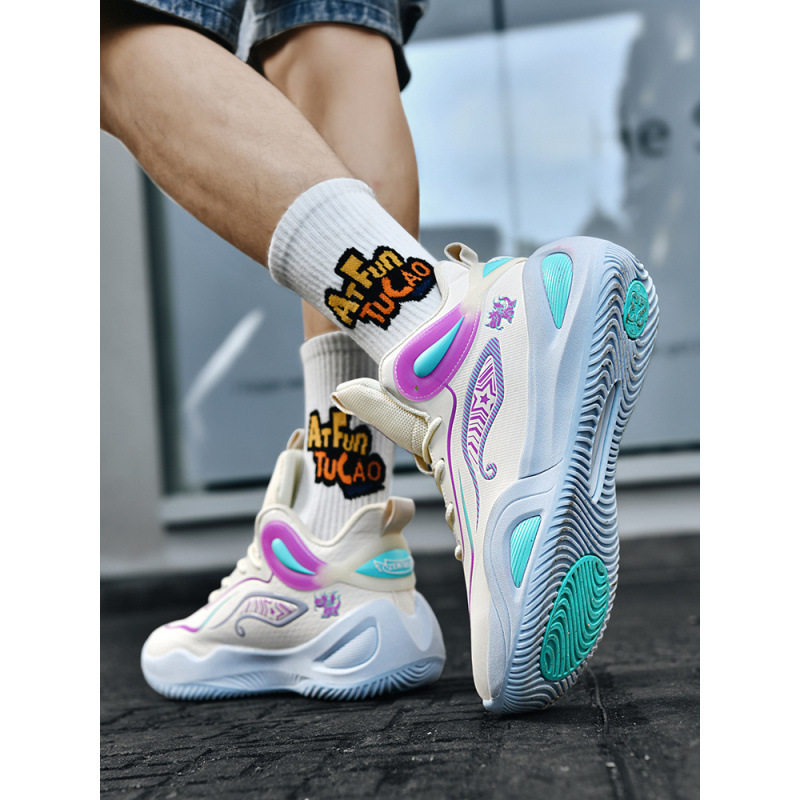 新款情侣篮球鞋战靴学生运动跑步鞋青少年小学生实战水泥地战靴男