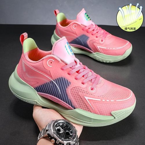 青少年实战篮球鞋男女防滑耐磨减震网面透气学生慢跑运动鞋潮鞋女