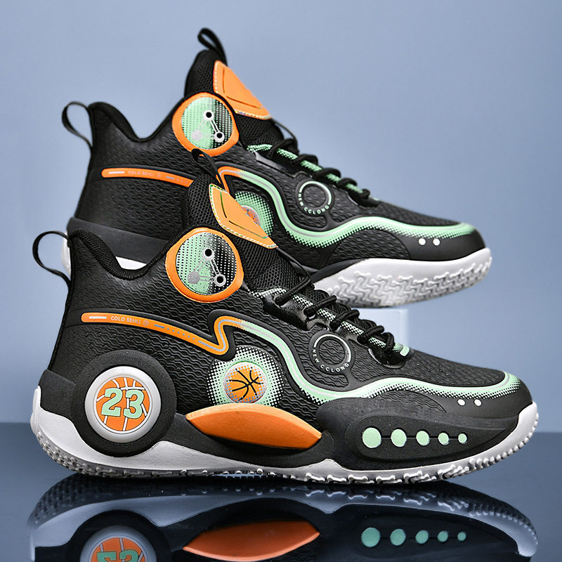 皮面篮球鞋男中小学生训练室内外四季款大童运动鞋男女实战蓝球鞋