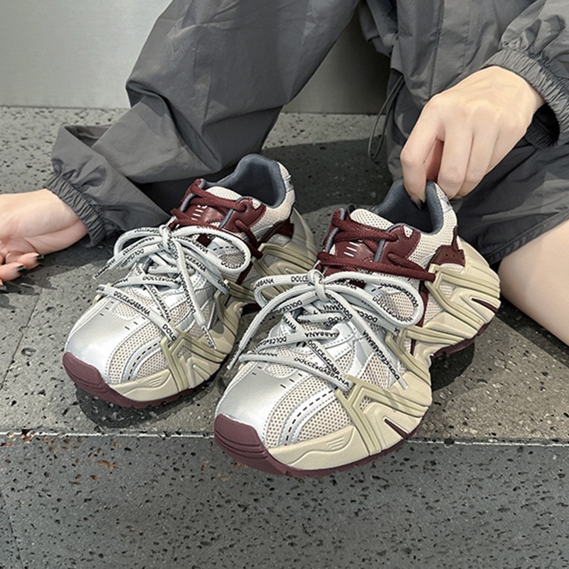 巴黎真皮老爹鞋女2025春季新款爆款厚底增高百搭跑步鞋休闲运动鞋