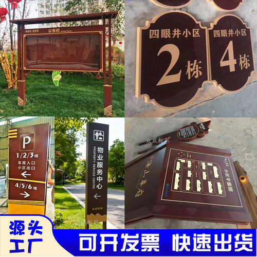 物业地产标识牌停车牌楼栋导视牌