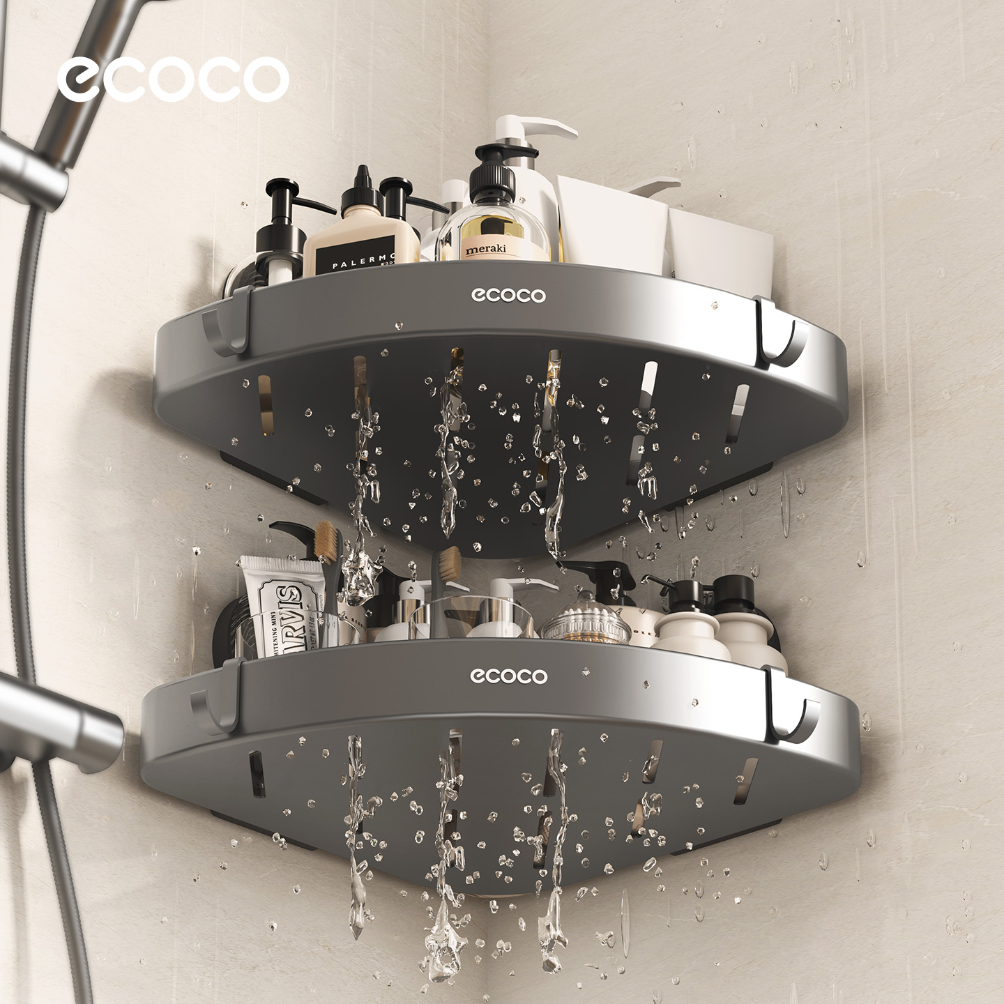 ecoco吸盘置物架卫生间免打孔