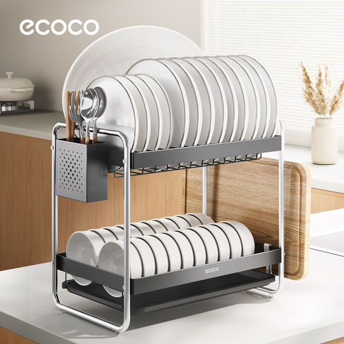 ecoco厨房台面碗碟沥水收纳架