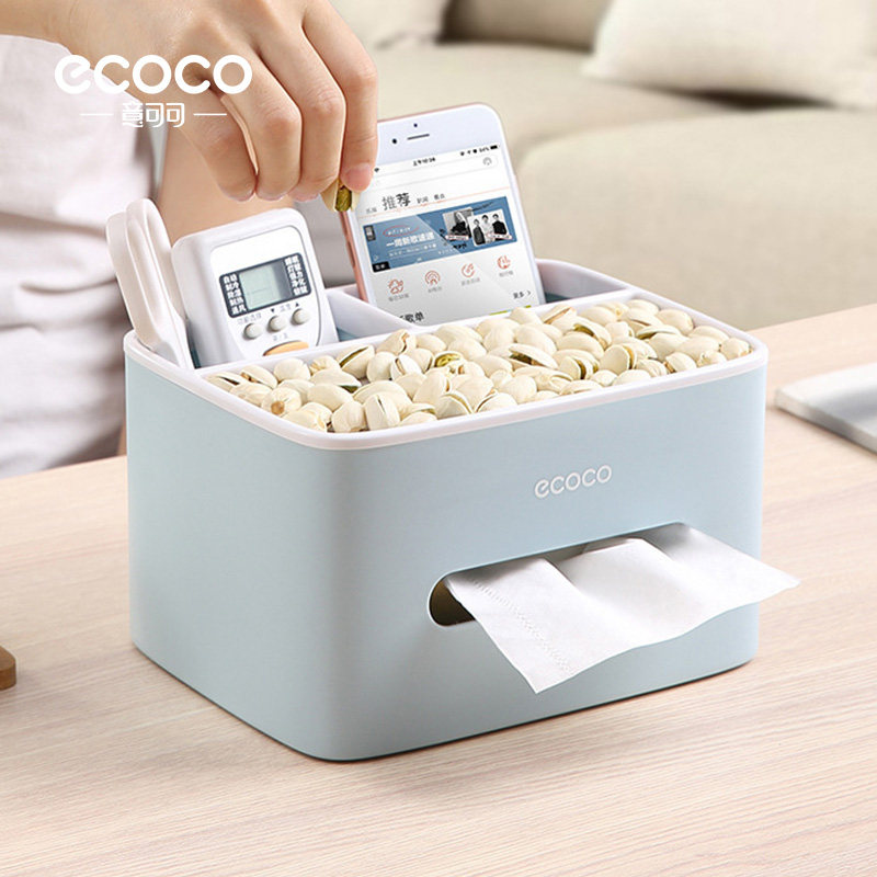 ecoco北欧简约遥控器收纳纸巾盒图片