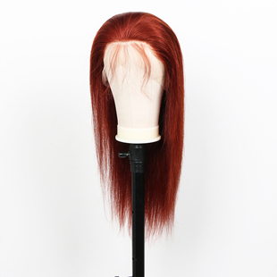 Human Hair Front Brown Wig Lace Straight 13x4 Reddish Wigs