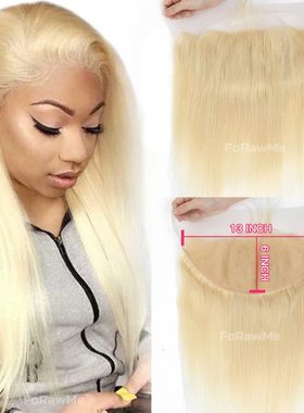 613 Ear To Ear 13X6 Silky Straight Blonde Lace Frontal