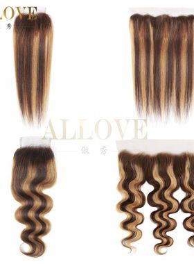 跨境热卖款钢琴色P4/27前蕾丝透明网4x4 13x4 Lace Closure 发块