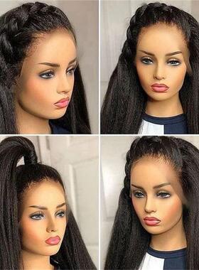 13*4 大发块 Human Hair Kinky Straight Wigs Yaki小曲Hot selli