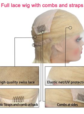 613金色全手织real full lace wig 全蕾丝头套全真发可染色可烫染