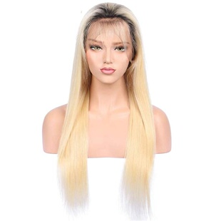 Blonde Color Human Hair Lace Front Wig T1B/613真人发金色假发