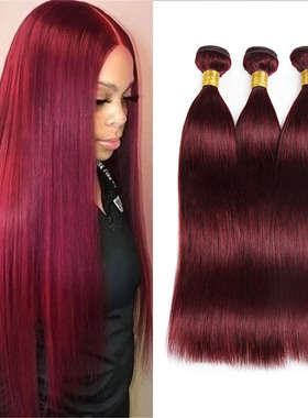真人假发发帘长直发#99J brazilian human hair Straiht Wave发束