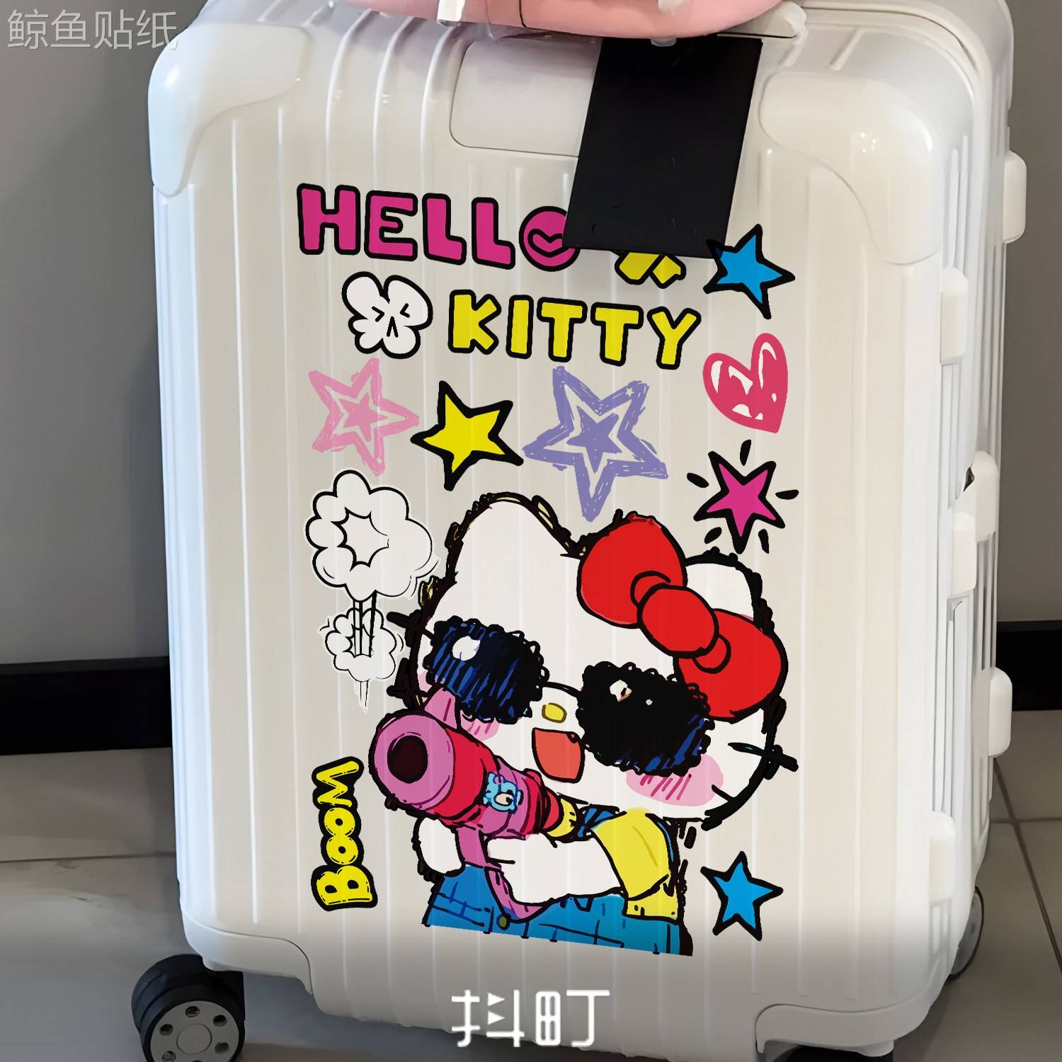 适用于创意卡通凯蒂猫行李箱贴搞怪贴画旅行箱装饰贴纸防水遮划痕