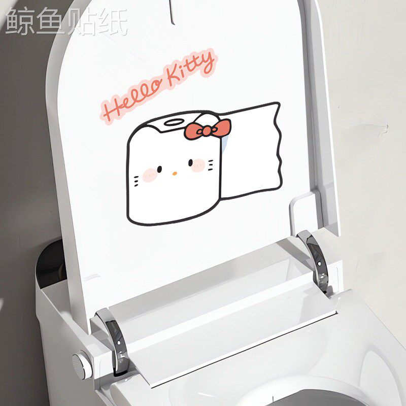 HELLOKITTY浴室马桶贴纸自粘化妆室遮挡神器装饰小图案高级感玻璃