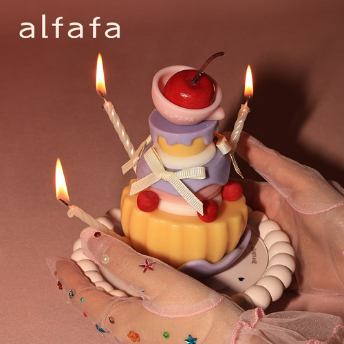「新品」alfafa许愿蛋糕香薰蜡烛原创设计生日礼物节日送礼
