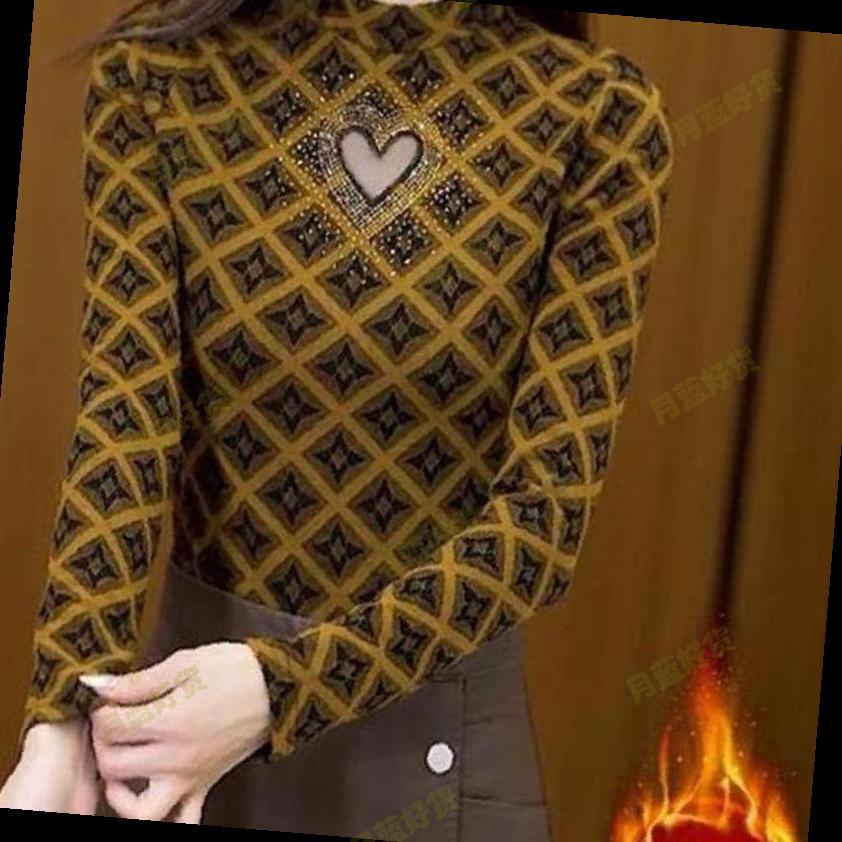 秋冬新款时尚半高领德绒打底长袖小衫显瘦加绒保暖加厚气质妈妈装