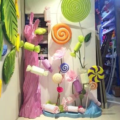开学季幼儿园场景装饰彩色糖果陈节日装扮用品