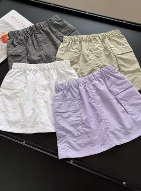 童装女童休闲迷你裙裤短裙短裤松紧腰工装半身裙春夏新款483329