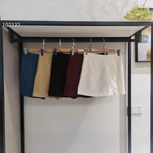 482174 女防走光裙裤 日系通勤迷你休闲麻混纺A字半身裙裤 休闲短裤