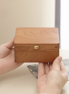 实木高级小众绝美首饰盒小型方形收纳盒木质手饰盒送朋友闺蜜定制