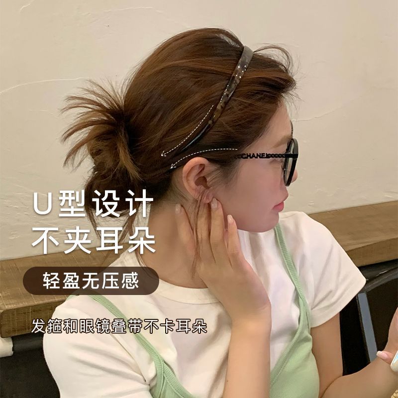 韩国豹纹复古百搭防滑细发箍