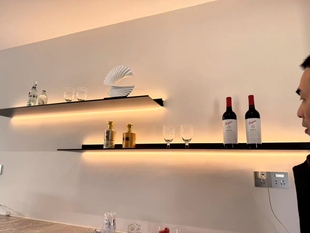 铝合金层板LED发光置物架收纳壁挂墙展示L型搁板书架金属带灯隔板