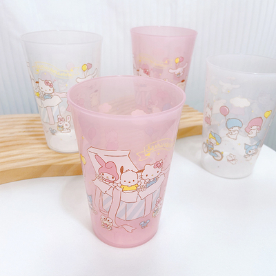 日本进口FRIEND可爱卡通三丽鸥塑料喝水果汁杯漱口刷牙水杯450ML