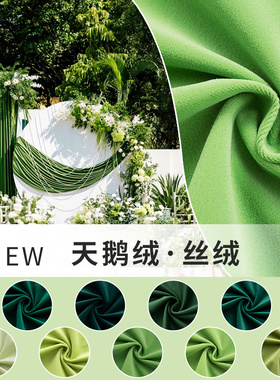 绿色绒布 婚礼布置丝绒布室外活动布幔窗帘沙发布料天鹅绒布面料