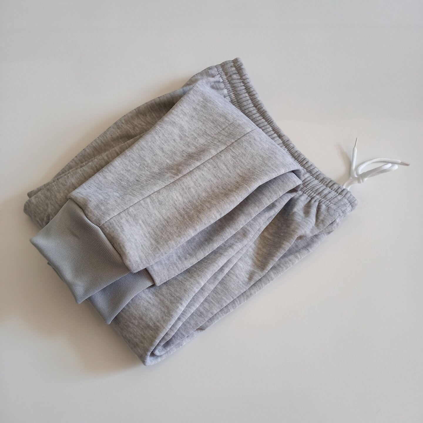纯色浅灰收脚冬季保暖加绒校服裤