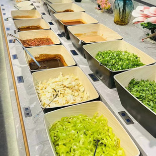 酒店商用明档创意树纹酱料方盆个性腌肉展示盘自助餐厅亚克力盘子