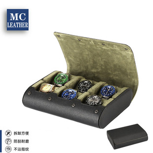 六位手表盒收纳盒腕表展示盒机械表首饰盒手表盒子黑色便携式订制