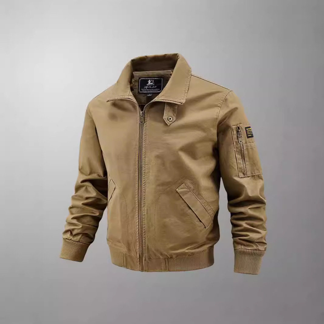 新款男士飞行夹克春秋季宽松大码工装纯棉薄款休闲户外中青年