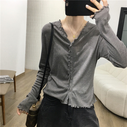 桑蚕丝轻薄针织开衫空调衫