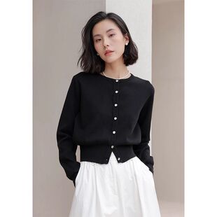 法式高级感长袖短款毛衣外套女秋冬收腰宽松内搭针织打底开衫上衣