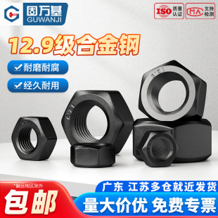 12.9级螺母高强度六角螺母大全GB6170发黑8级螺丝帽M2M3M4M5 M36