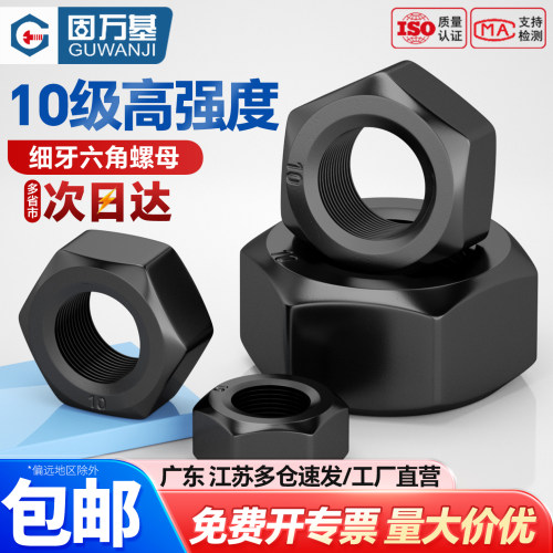 【可开专票】10级高强度细牙螺母