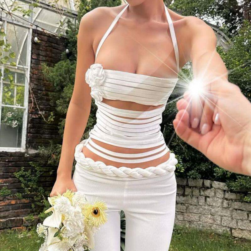 Halter Bandage Chic Backless Casual Tank Top Y2K Spring Summ