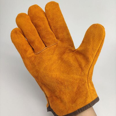 Welding gloves heat insulation leather gloves durable leathe