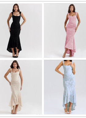 鱼尾裙礼服 Sexy strap strapless hip hugging fishtail dresses