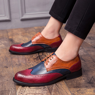 Big Size Men Leather Brogue Footwear Formal Dress Shoes 男鞋