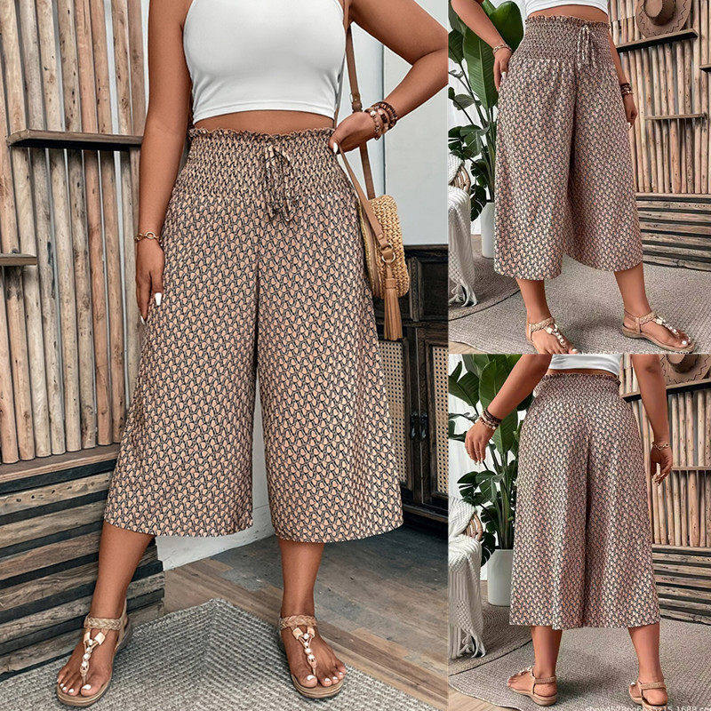 Summer casual cropped pants plus size women pants 大码七分裤